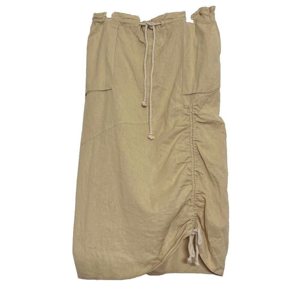 NWT Free People Peach Sands Drawstring Cargo Skirt Size Small Beige Beach Boho - Picture 2 of 8